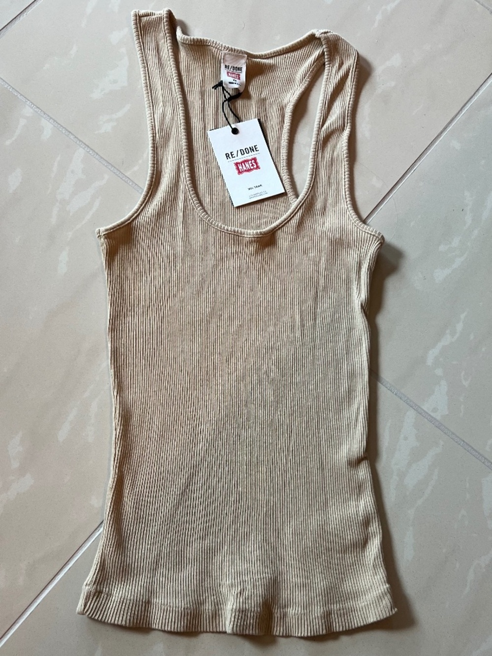 0047 RE/DONE Hanes 90s TANK color Sand size Extra Small
